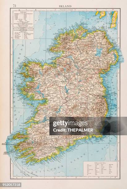 map of ireland 1896 - dublin republic of ireland stock illustrations