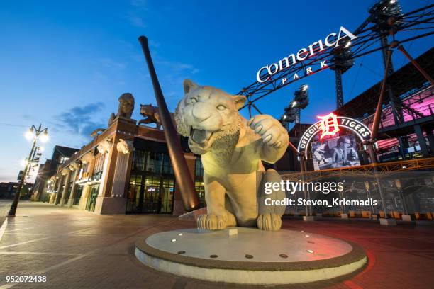 comerica park in detroit, michigan - detroit tigers baseball team stock pictures, royalty-free photos & images