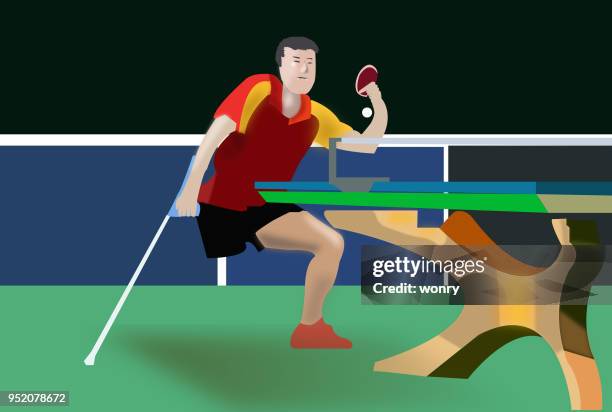 disability people playing table tennis - disability independence stock illustrations