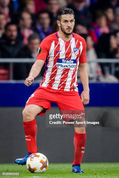 Jorge Resurreccion Merodio, Koke, of Atletico de Madrid in action during the UEFA Europa League quarter final leg one match between Atletico Madrid...