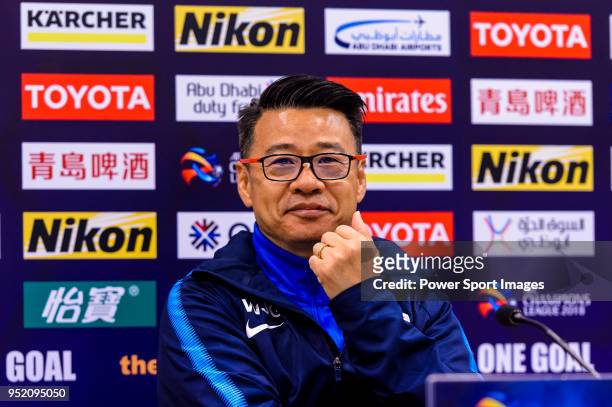 Shanghai Shenhua Head Coach Wu Jingui during the press conference for AFC Champions League 2018 Group Stage F Match Day 5 between Shanghai Shenhua...