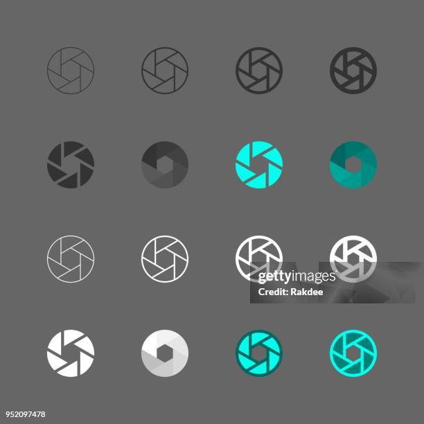 shutter icon - multi series - shutter stock illustrations