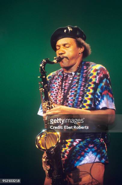 Charles Neville of The Neville Brothers performs in Central Park in New York City on August 13, 1992.