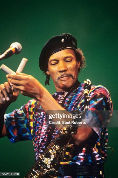 Charles Neville of The Neville Brothers performs in Central Park in New York City on August 13, 1992.