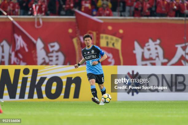 Kawasaki Midfielder Tasaka Yusuke in action during the AFC Champions League 2018 Group Stage F Match Day 5 between Shanghai SIPG and Kawasaki...