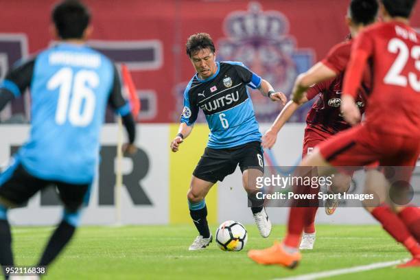 Kawasaki Midfielder Tasaka Yusuke in action during the AFC Champions League 2018 Group Stage F Match Day 5 between Shanghai SIPG and Kawasaki...