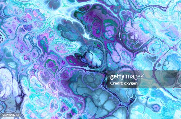 creative ebru background with abstract painted waves - acrylic on canvas stock pictures, royalty-free photos & images