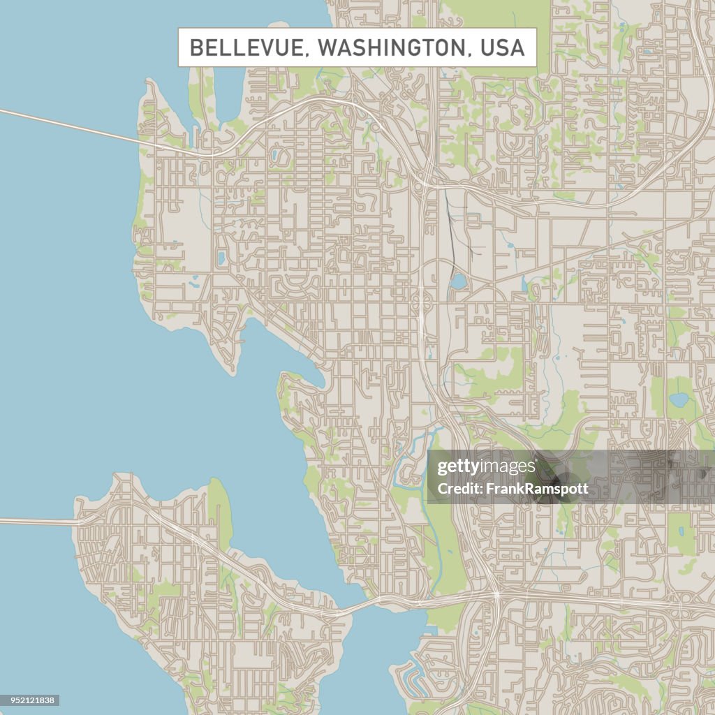 Bellevue Washington US City Street Map