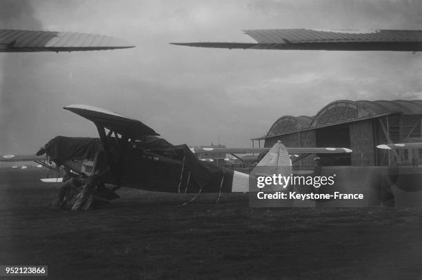 Avion de chasse au Bourget, France en août 1934.