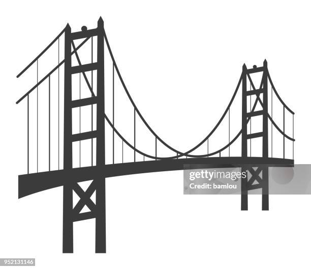 ゴールデンゲートブリッジのアイコン - san fransisco bridge vector点のイラスト素材／クリップアート素材／マンガ素材／アイコン素材