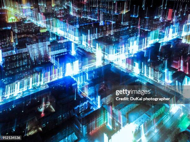 city network night - beijing business stock pictures, royalty-free photos & images