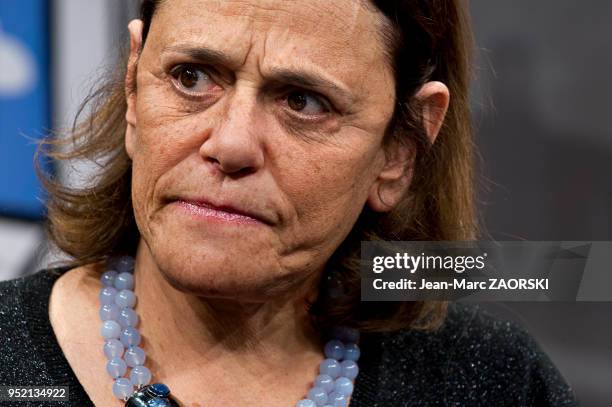 Portrait de la journaliste et écrivain française Caroline Pigozzi, spécialiste des thèmes liés au Vatican à l'occasion de la 35e Foire du Livre, à...