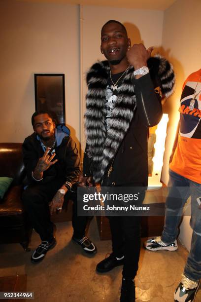 Dave East and BlocBoy JB attend G-Star & Macy's Host A Night With The Stars at Public Arts on April 26, 2018 in New York City.