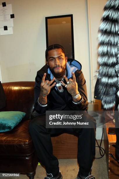 Dave East attends G-Star & Macy's Host A Night With The Stars at Public Arts on April 26, 2018 in New York City.