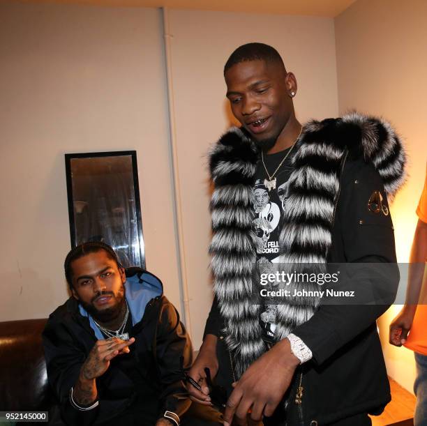 Dave East and BlocBoy JB attend G-Star & Macy's Host A Night With The Stars at Public Arts on April 26, 2018 in New York City.
