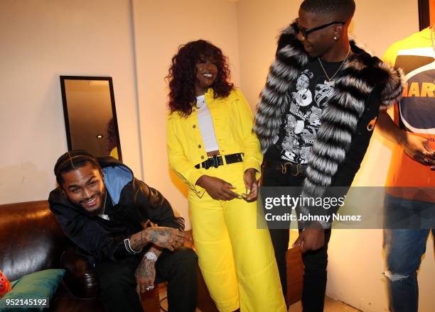 Dave East, Justine Skye, and BlocBoy JB attend G-Star & Macy's Host A Night With The Stars at Public Arts on April 26, 2018 in New York City.