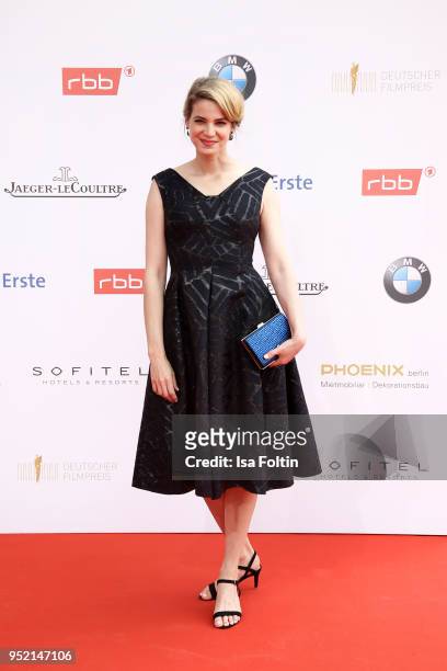 German actress Rike Schmid attends the Lola - German Film Award red carpet at Messe Berlin on April 27, 2018 in Berlin, Germany.