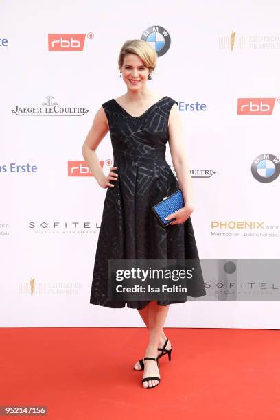 German actress Rike Schmid attends the Lola - German Film Award red carpet at Messe Berlin on April 27, 2018 in Berlin, Germany.
