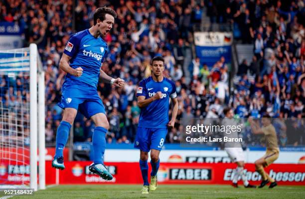 Robbie Kruse of Bochum celebrates after scoring his teams second goal during the Second Bundesliga match between VfL Bochum 1848 and FC Erzgebirge...
