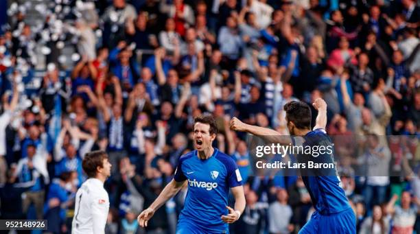 Robbie Kruse of Bochum celebrates after scoring his teams second goal during the Second Bundesliga match between VfL Bochum 1848 and FC Erzgebirge...