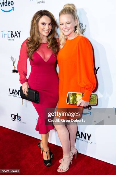 Lilly Melgar and Martha Madison attend The Bay's Pre-Emmy Red Carpet Celebration at 33 Taps Hollywood on April 26, 2018 in Los Angeles, California.