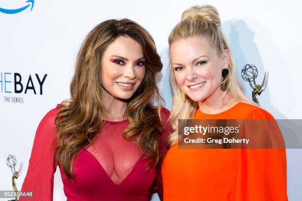 Lilly Melgar and Martha Madison attend The Bay's Pre-Emmy Red Carpet Celebration at 33 Taps Hollywood on April 26, 2018 in Los Angeles, California.