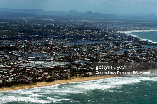 An aerial view of Mooloolaba in Australia.