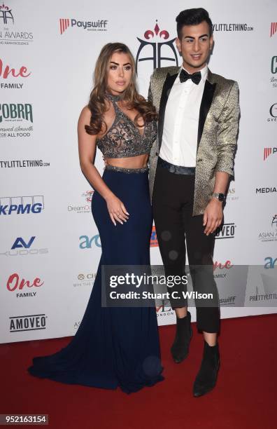 Abigail Clarke and Junaid Ahmed attend The Asian Awards 2018 held at London Hilton on April 27, 2018 in London, England.