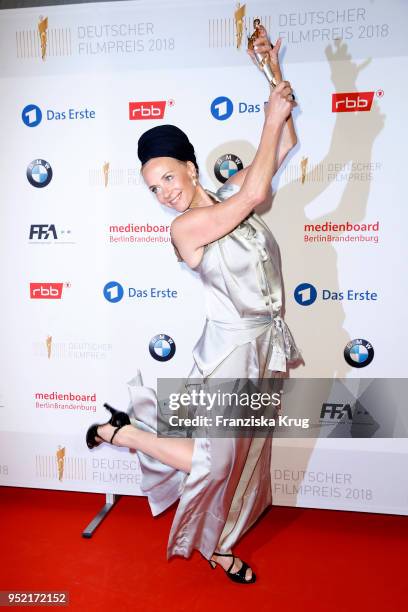 Winner Katja Riemann during the Lola - German Film Award winners board at Messe Berlin on April 27, 2018 in Berlin, Germany.