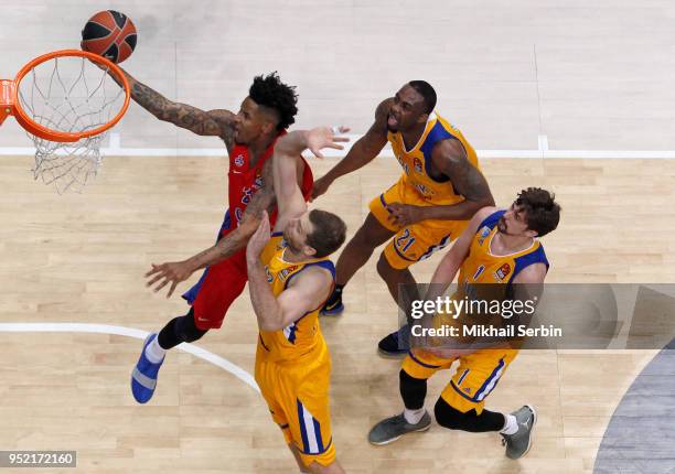 Will Clyburn, #21 of CSKA Moscow in action during the Turkish Airlines Euroleague Play Offs Game 4 between Khimki Moscow Region v CSKA Moscow at...