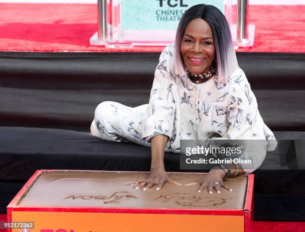 Actress Cicely Tyson attends TCM honors screen legend Cicely Tyson with hand and footprint ceremony at TCL Chinese Theatre IMAX on April 27, 2018 in...