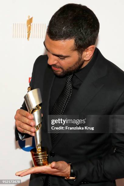 Winner Elyas M'Barek during the Lola - German Film Award winners board at Messe Berlin on April 27, 2018 in Berlin, Germany.