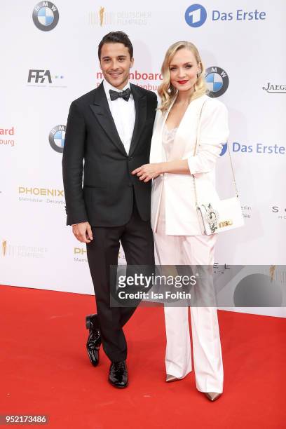 German actors Kostja Ullmann and Janin Ullmann attend the Lola - German Film Award red carpet at Messe Berlin on April 27, 2018 in Berlin, Germany.