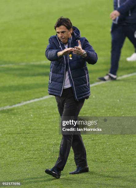 Sunderland manager Chris Coleman during the Sky Bet Championship match between Fulham and Sunderland at Craven Cottage on April 27, 2018 in London,...