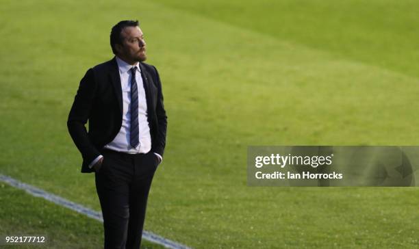 Fulham manager Slavisa Jokanovic during the Sky Bet Championship match between Fulham and Sunderland at Craven Cottage on April 27, 2018 in London,...