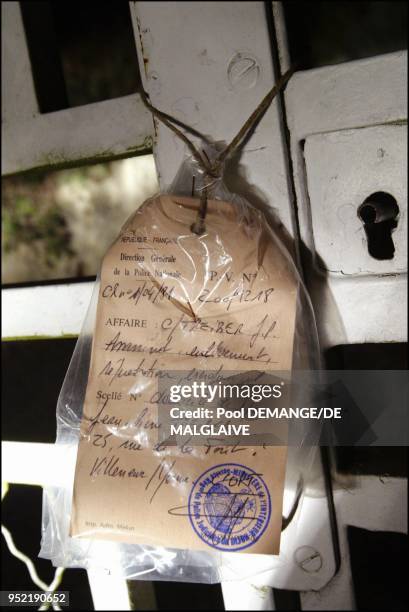 Maison de Jean Pierre Treiber au hameau du Chateau ou les corps de Geraldine Giraud et Katia Lherbier ont ete retrouves.La porte arriere du jardin...