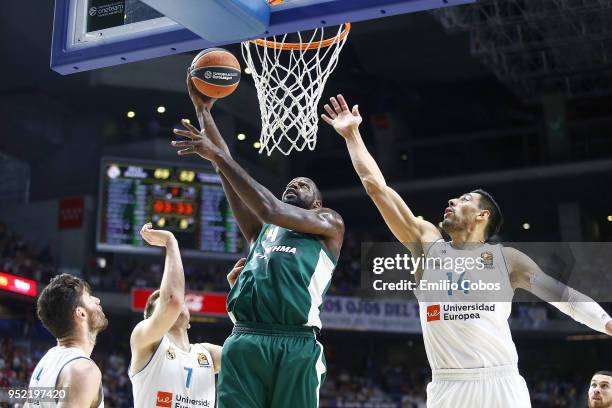 James Gist, #14 of Panathinaikos Superfoods Athens in action during the Turkish Airlines Euroleague Play Offs Game 4 between Real Madrid v...