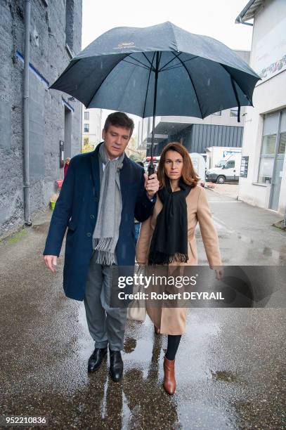 Arnaud Montebourg et Aurélie Filipetti visitent le pôle Pixel, centre de création dédié à l'innovation technologique et à l'image numérique le 10...