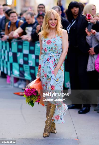 Kylie Minogue at AOL Build on April 26, 2018 in New York City.