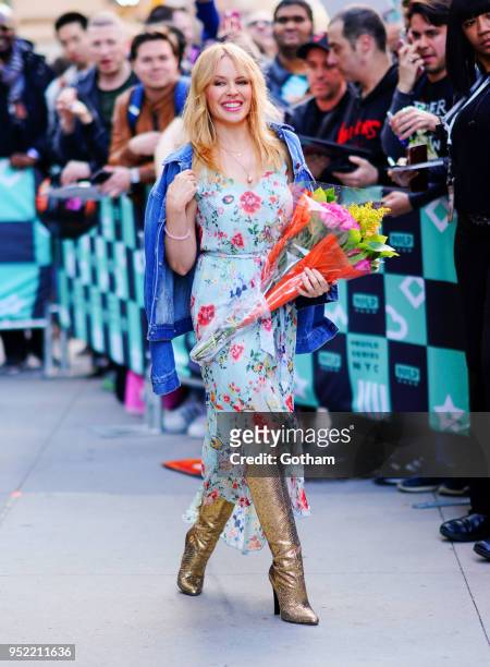 Kylie Minogue at AOL Build on April 26, 2018 in New York City.