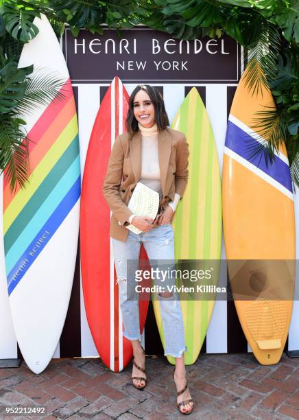 Louise Roe attends the Henri Bendel Surf Sport 2018 Collection Launch at The Bungalow on April 27, 2018 in Santa Monica, California.