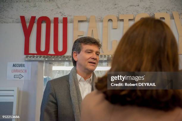 Arnaud Montebourg et Aurélie Filipetti visitent le pôle Pixel, centre de création dédié à l'innovation technologique et à l'image numérique le 10...