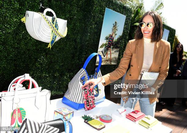 Louise Roe attends the Henri Bendel Surf Sport 2018 Collection Launch at The Bungalow on April 27, 2018 in Santa Monica, California.