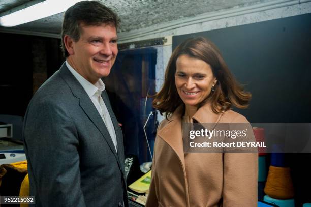 Arnaud Montebourg et Aurélie Filipetti visitent le pôle Pixel, centre de création dédié à l'innovation technologique et à l'image numérique le 10...