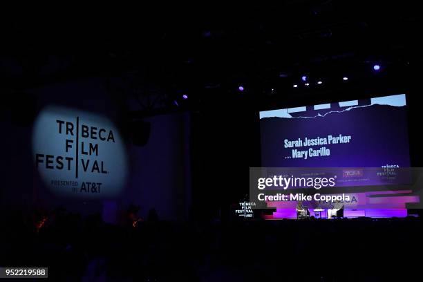 Sarah Jessica Parker and Mary Carillo speak onstage at "The Journey With Sarah Jessica Parker" during the 2018 Tribeca Film Festival at Spring...