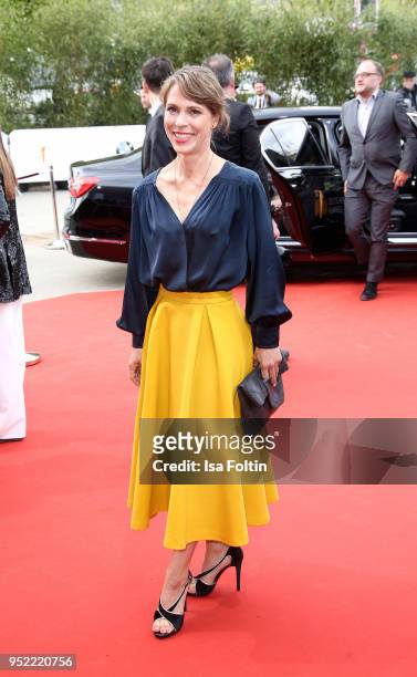 German actress Anneke Kim Sarnau attends the Lola - German Film Award red carpet at Messe Berlin on April 27, 2018 in Berlin, Germany.