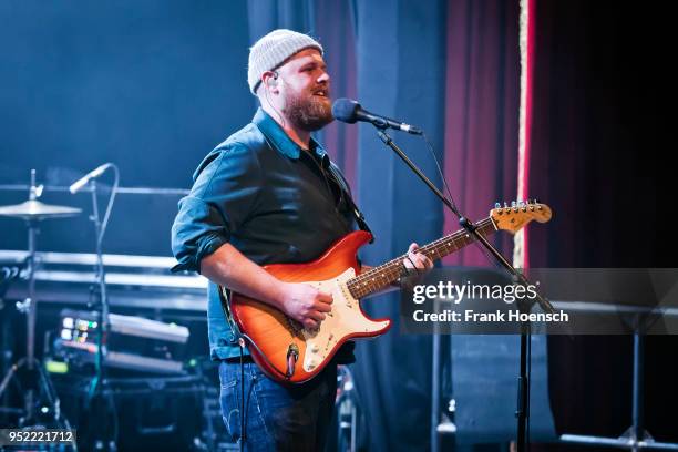 British singer Tom Walker performs live on stage during a concert at the Festsaal Kreuzberg on April 27, 2018 in Berlin, Germany.