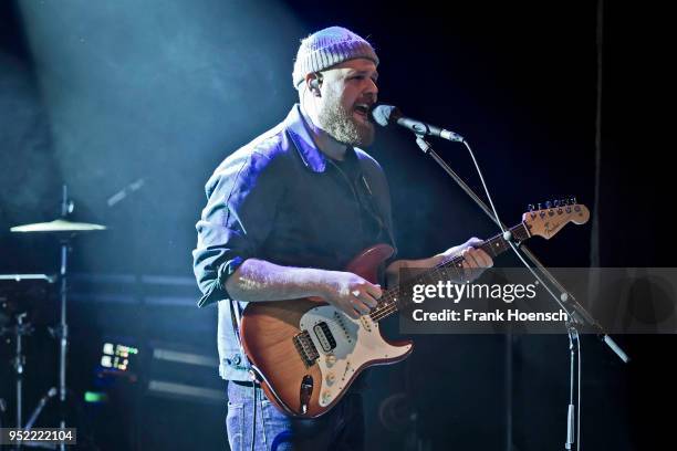 British singer Tom Walker performs live on stage during a concert at the Festsaal Kreuzberg on April 27, 2018 in Berlin, Germany.