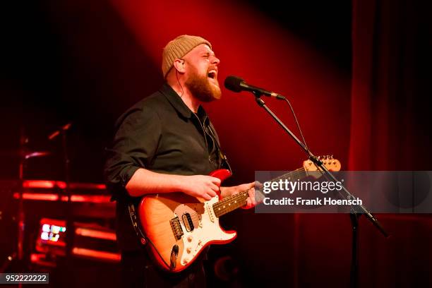 British singer Tom Walker performs live on stage during a concert at the Festsaal Kreuzberg on April 27, 2018 in Berlin, Germany.