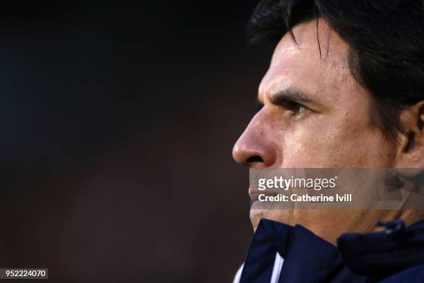 Chris Coleman manager of Sunderland during the Sky Bet Championship match between Fulham and Sunderland at Craven Cottage on April 27, 2018 in...